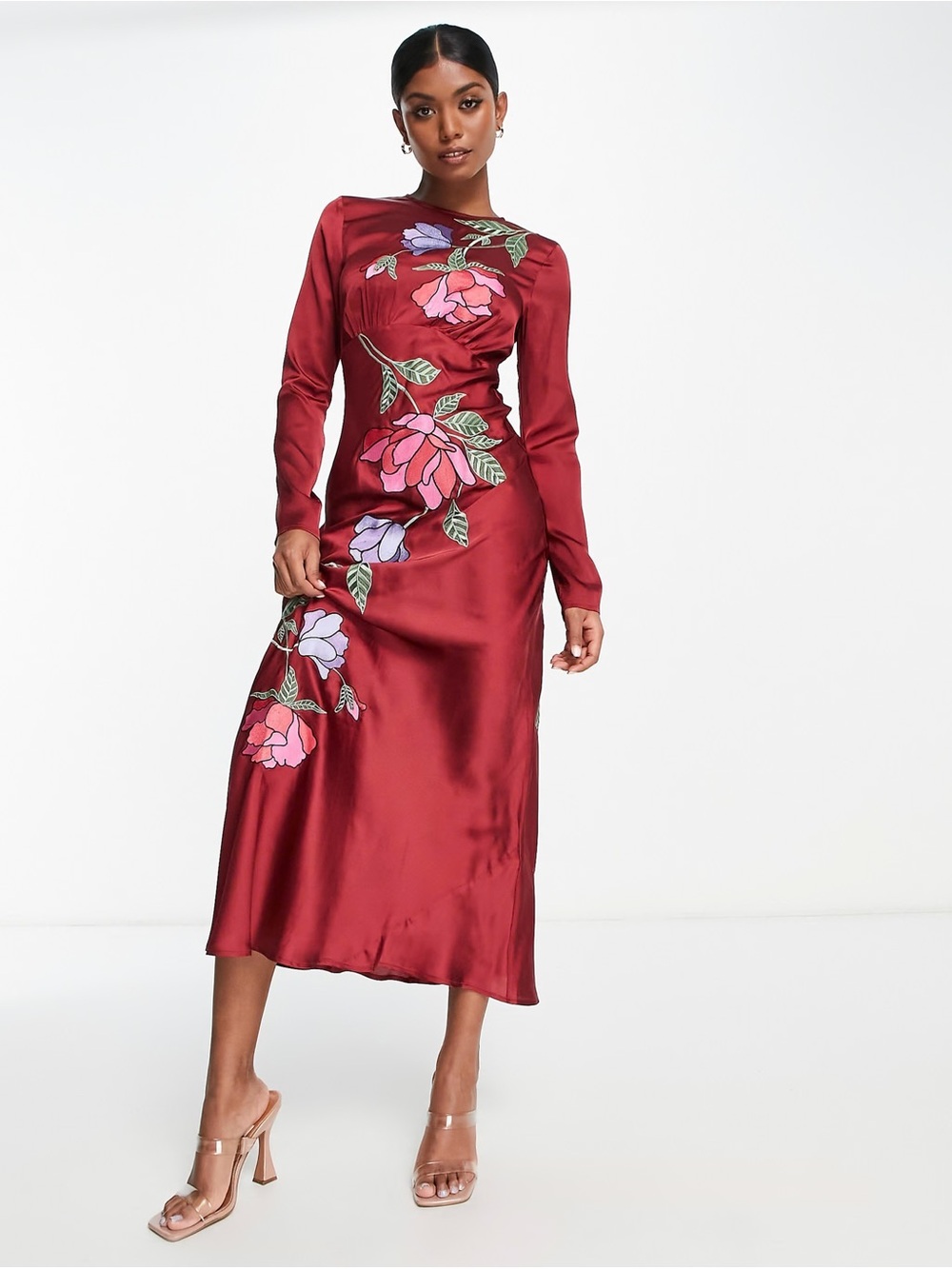 ASOS satin midi dress